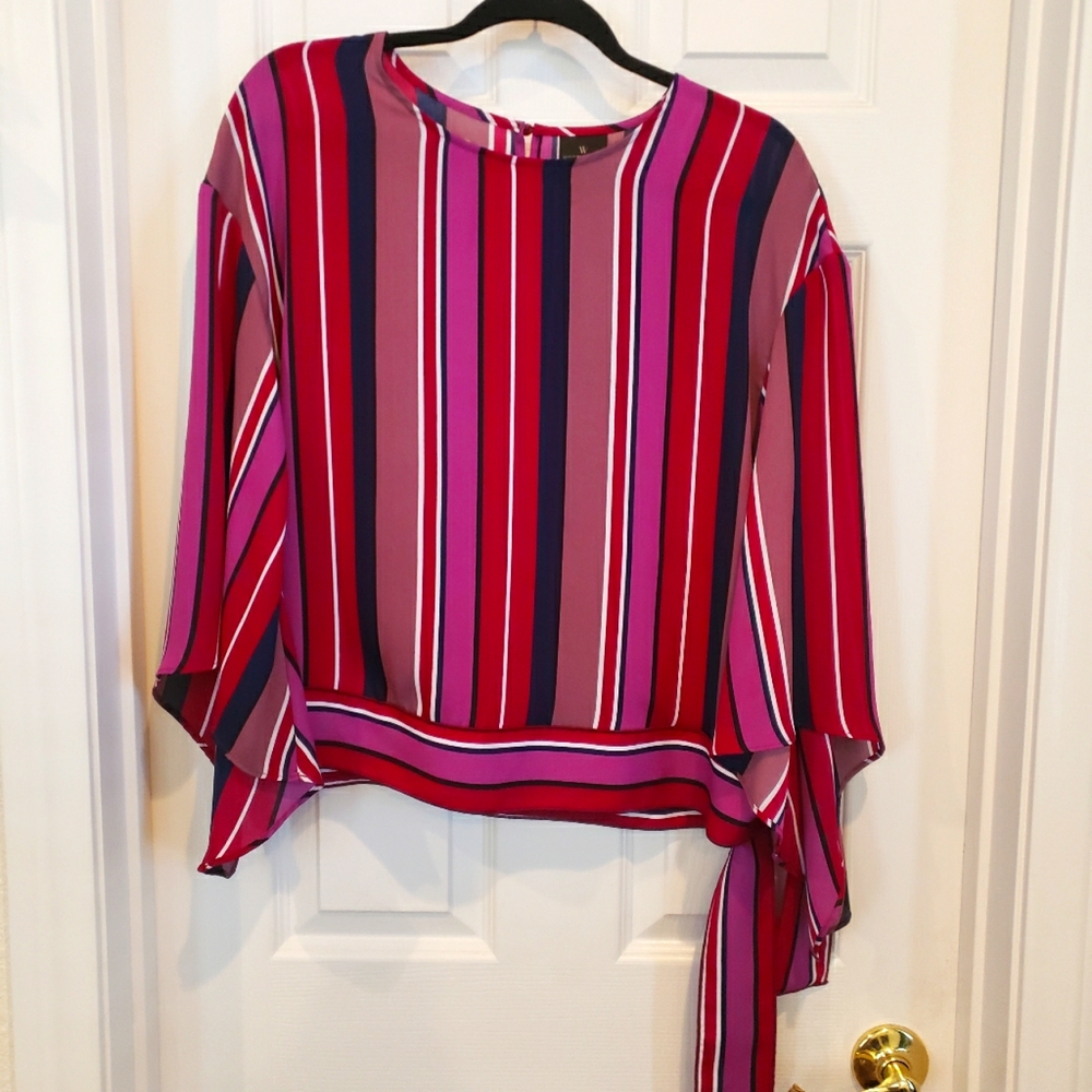 Worthington M red, blue and purple blouse